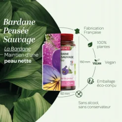 Bardane pensée sauvage beauté de la peau BIO Superdiet - pot de 80 comprimés