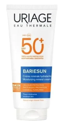 Bariésun crème minérale hydratante SPF50+ sans parfum Uriage - tube de 100ml