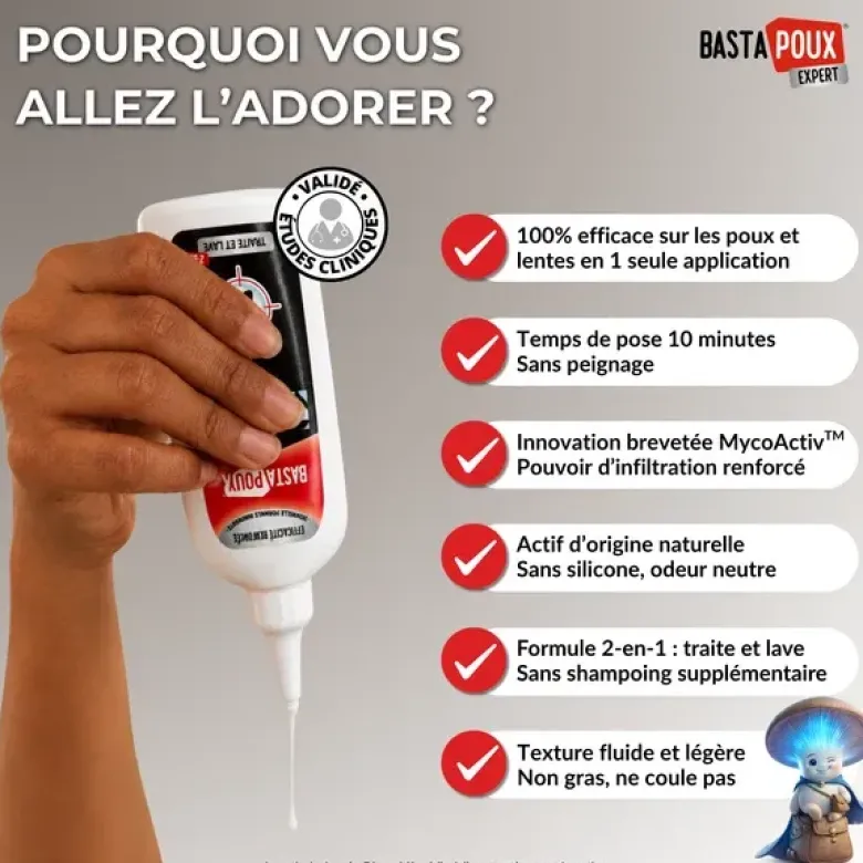 BastaPoux expert lotion traitante anti-poux et lentes PediAct