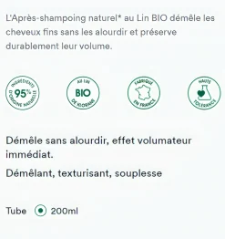 Baume après-shampooing au lin bio Klorane - tube de 200ml