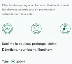 Baume après-shampooing Grenade éclat couleur Klorane - tube de 200 ml