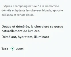 Baume après-shampooing à la camomille reflet blond Klorane - tube de 200 ml