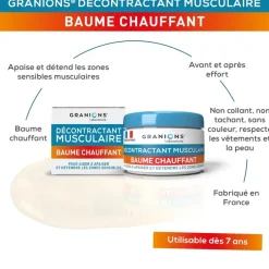 Baume chauffant décontractant musculaire Granions - baume de 27,5ml