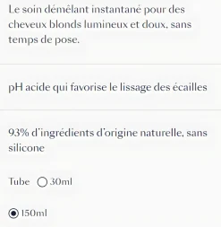 Baume démêlant éclat okara blond René Furterer - tube de 150 ml