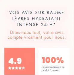 Baume lèvres hydratation intense 24H Avène - pot de 10g