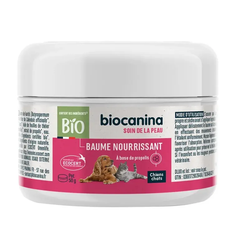 Baume nourrissant chiens chats Biocanina - pot de 50g