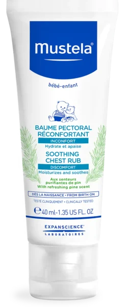 Baume pectoral réconfortant Mustela - tube de 40ml
