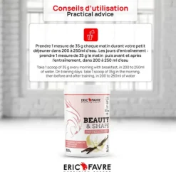 Beauty&shape protéines et collagène saveur chocolat Eric Favre - pot de 525g