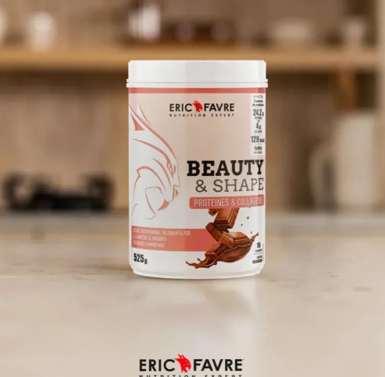 Beauty&shape protéines et collagène saveur chocolat Eric Favre - pot de 525g