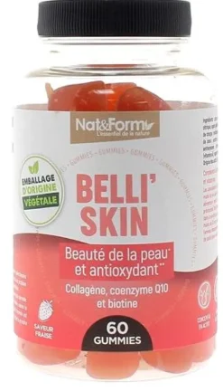 Belli'skin gummies beauté de la peau et antioxydant Nat&Form - pot de 60 gommes