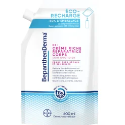 BepanthenDerma Crème Riche Réparatrice Corps 400 ml Peaux sèches et sensibles