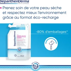 BepanthenDerma Crème Riche Réparatrice Corps 400 ml Peaux sèches et sensibles