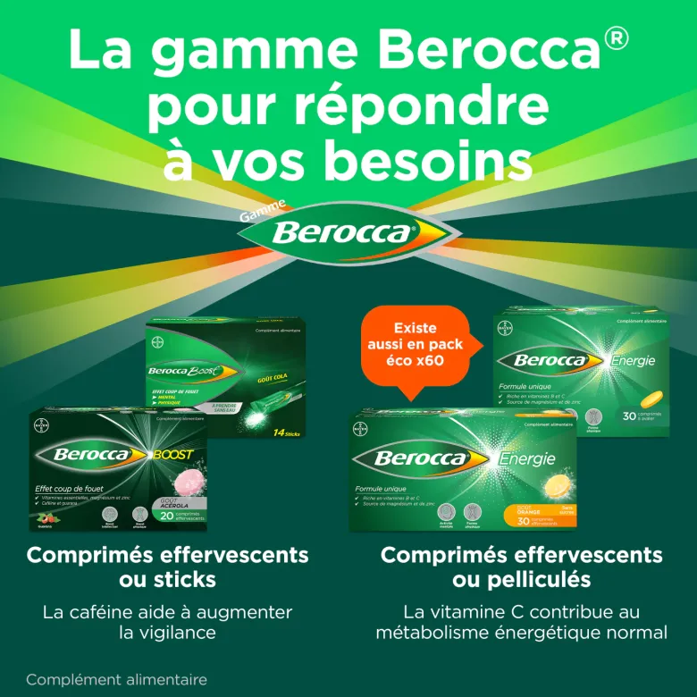 Berocca Boost goût cola effet coup de fouet – 14 sticks