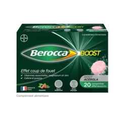 Berocca Boost Vitamines, Caféine et Guarana - boîte de 20 comprimés effervescents