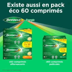 Berocca Energie Orange Vitamine B et C, magnésium et Zinc 30 comprimés effervescents