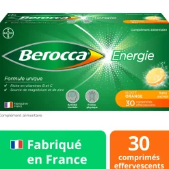 Berocca Energie Orange Vitamine B et C, magnésium et Zinc 30 comprimés effervescents