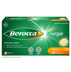 Berocca Energie Orange Vitamine B et C, magnésium et Zinc 30 comprimés effervescents