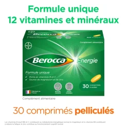 Berocca Energie Vitamine B et C, magnésium et Zinc 60 comprimés pellicules