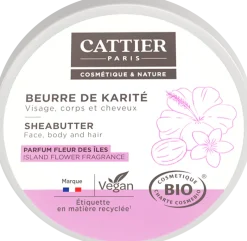 Beurre de Karité parfum fleurs des îles bio Cattier - pot 100 g