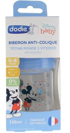 Biberon anti-colique Disney Baby Mickey 3 vitesses débit 1 0-6 mois Dodie - biberon de 150ml