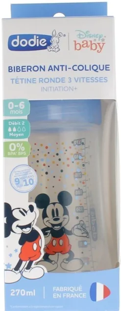 Biberon anti-colique Disney Baby Mickey 3 vitesses débit 2 0-6 mois Dodie - biberon de 270ml