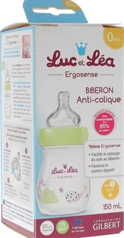 Biberon anti-colique Ergosense 0 mois et + Luc et Léa - un biberon de 150 ml