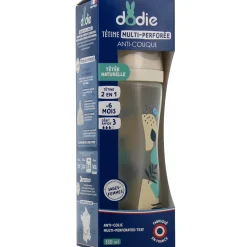 Biberon anti-colique tétine multi-perforée +6mois Dodie - biberon de 330ml