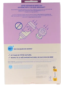 Biberon Easy start anti-colique 4+ mois Débit rapide sable et lilas Mam - 2 biberons de 320ml