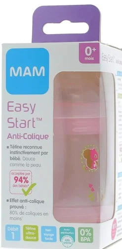 Biberon Easy start anti-colique 0+ mois débit 1 Mam