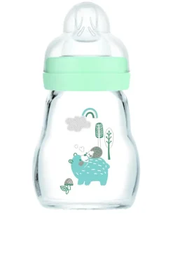 Biberon en verre bleu de débit 1 à partir de 0 mois MAM - biberon de 170 ml