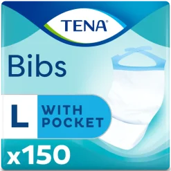 Bibs protections pour repas 37x66 cm taille L Tena - paquet de 150 protections