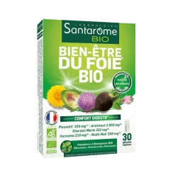 Bien-être du Foie Bio Santarome - boîte de 30 gélules