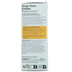 Biogaran conseil Sirop toux enfant arôme fraise - flacon de 120ml