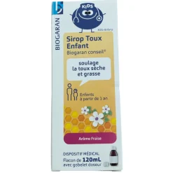 Biogaran conseil Sirop toux enfant arôme fraise - flacon de 120ml