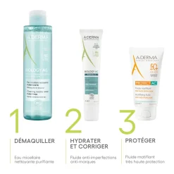 Biology AC Eau micellaire nettoyante purifiante bio A-derma