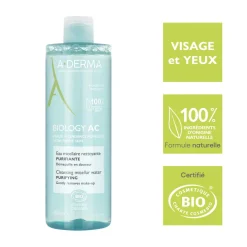 Biology AC Eau micellaire nettoyante purifiante bio A-derma