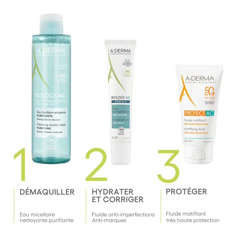 Biology AC Fluide anti-imperfection anti-marque A-derma - tube de 40 ml