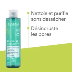 Biology AC Gel moussant nettoyant purifiant bio A-derma