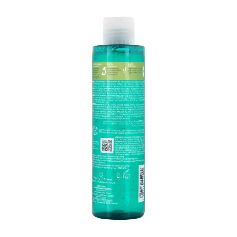 Biology AC Gel moussant nettoyant purifiant bio A-derma