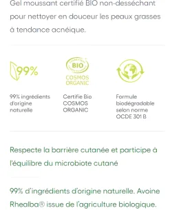 Biology AC Gel moussant nettoyant purifiant bio A-derma