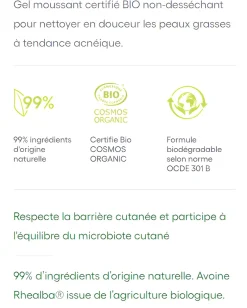 Biology AC Gel moussant nettoyant purifiant bio A-derma
