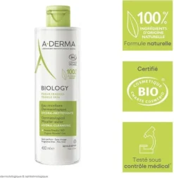 Biology Eau micellaire dermatologique hydra-nettoyante A-Derma