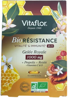 Bio résistance vitalité & immunité 2en1 Vitaflor - boite de 10 ampoules de 10ml