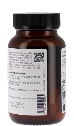 Biotine 10 000 µg Vitavea - pot de 60 gélules