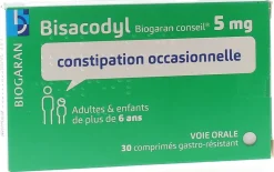 Bisacodyl Biogaran Conseil 5 mg – 30 comprimés gastro-résistants
