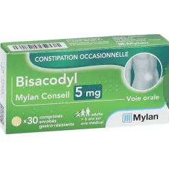 Bisacodyl 5 mg Mylan – 30 comprimés enrobés