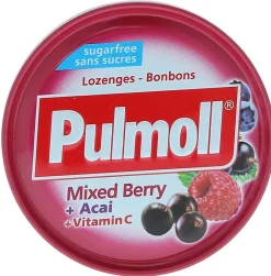 Bonbons fruits rouges sans sucres Pulmoll - boîte de 45 g