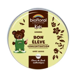 Bon Élève concentration enfants goût cassis Biofloral - boite de 45 gommes
