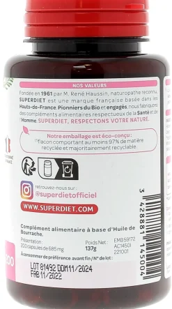 Bourrache Super Diet - boite de 200 capsules