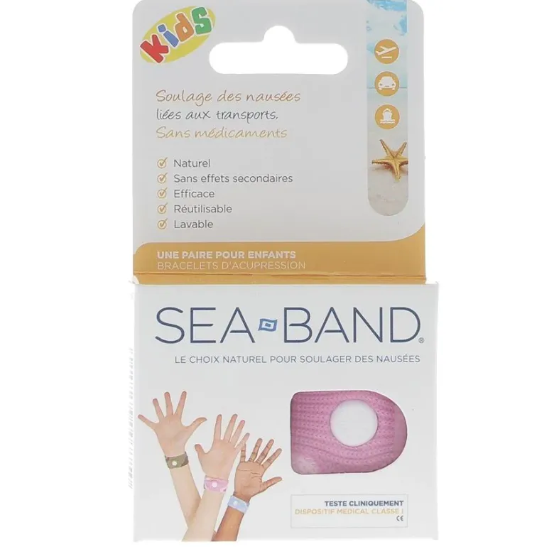 Bracelet Sea Band enfant rose - boite de 2 bracelets